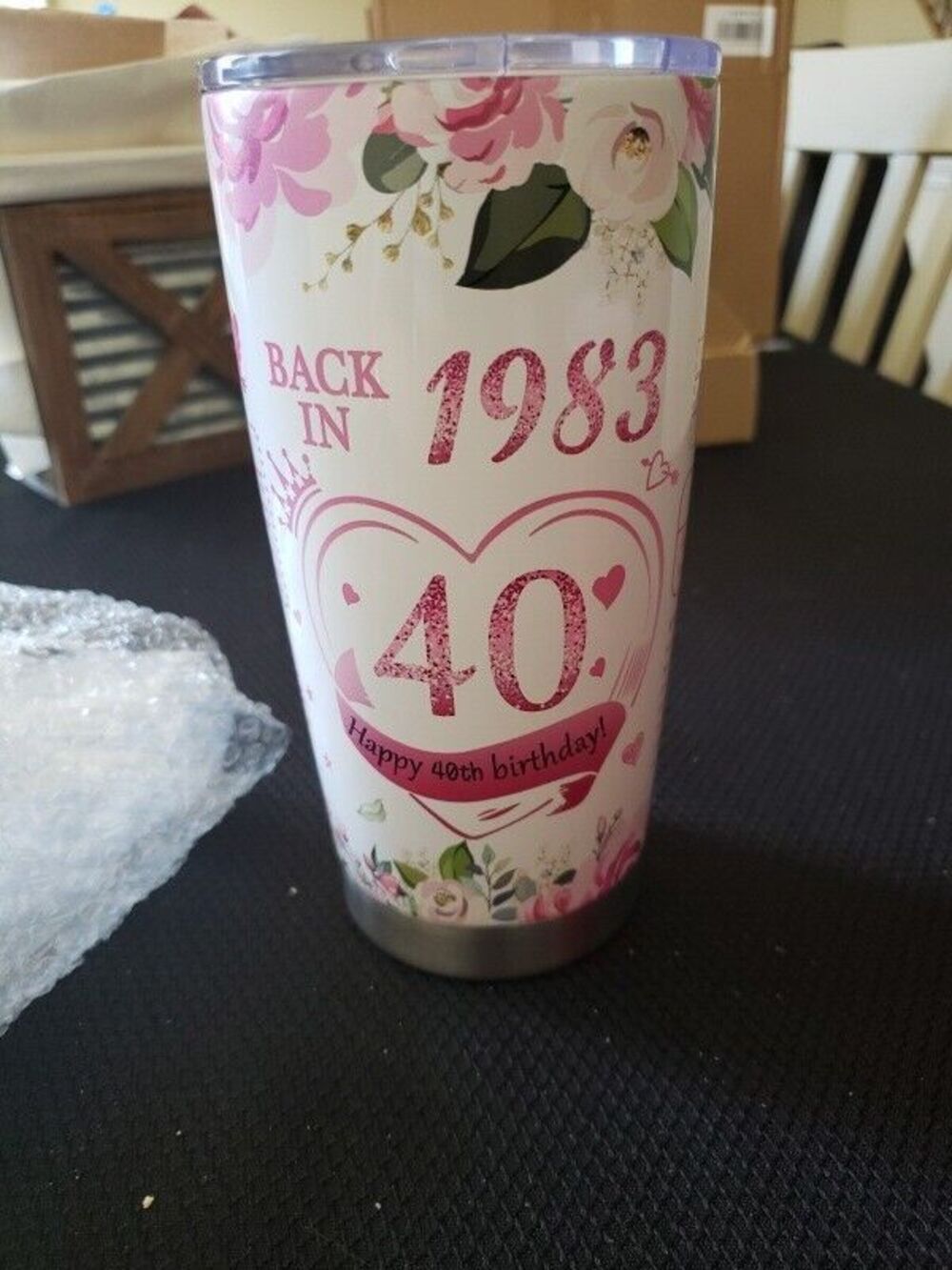 40 & Fabulous Birthday Gifts for Women-20 OZ Tumbler Metal Insulated Coffee Cup